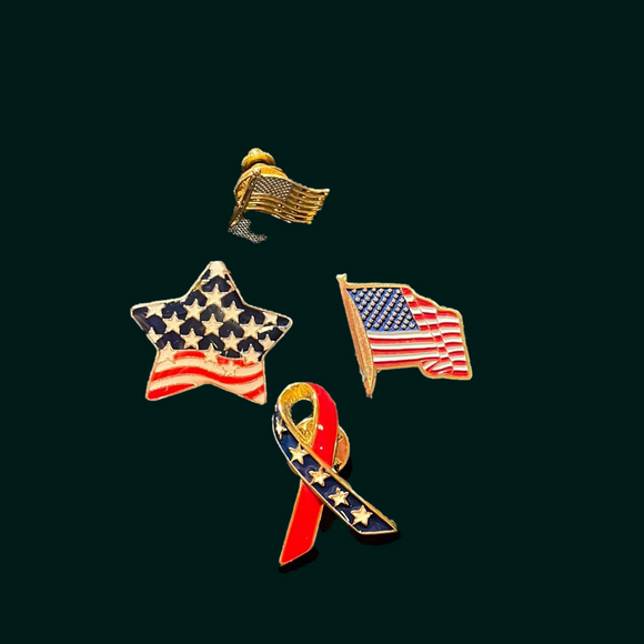 American Patriotic Lapel Pins Lot of 4 - Picture 1 of 2